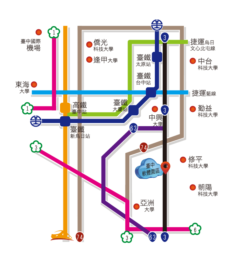 園區周遭交通路線圖