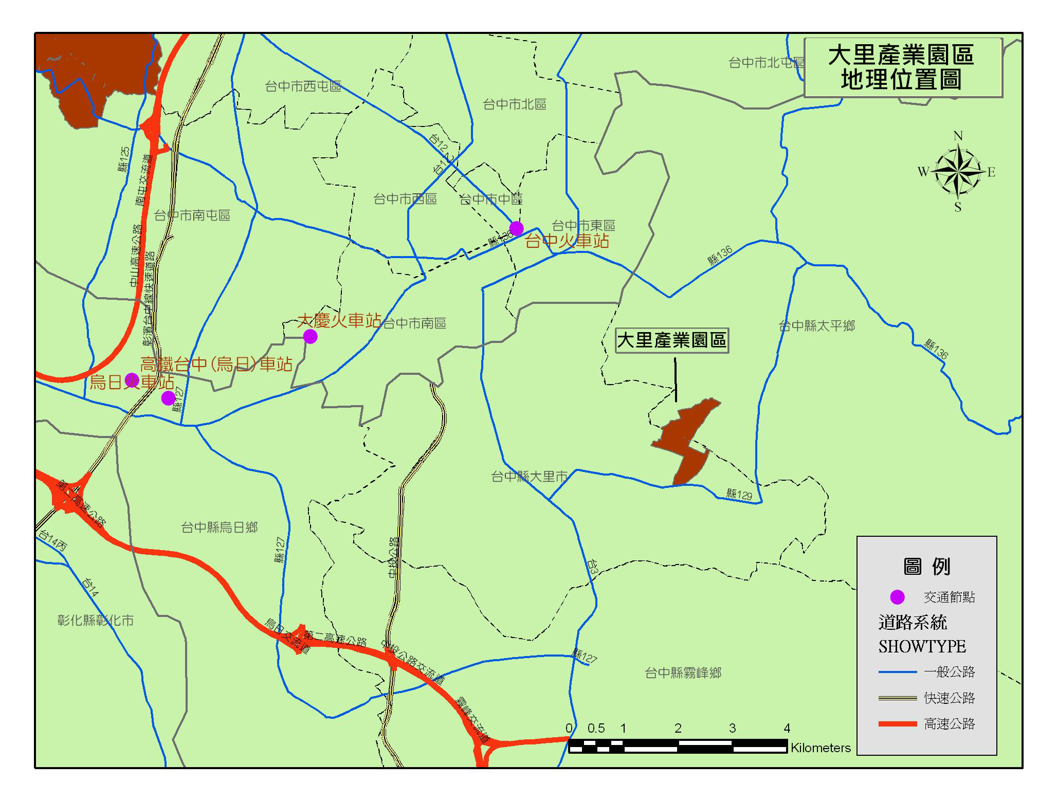 大里產業園區地理交通位置圖