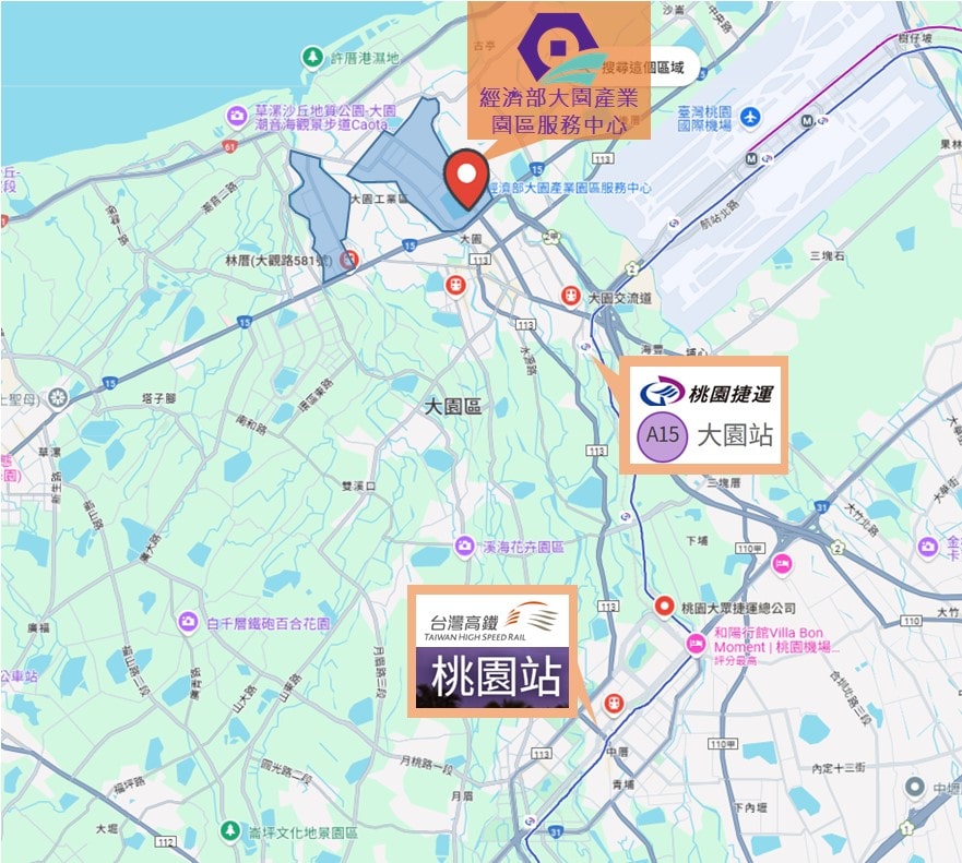 高鐵、桃園捷運站位置圖