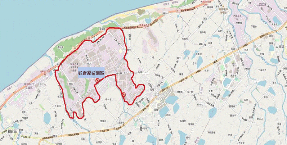觀音產業園區地理位置圖