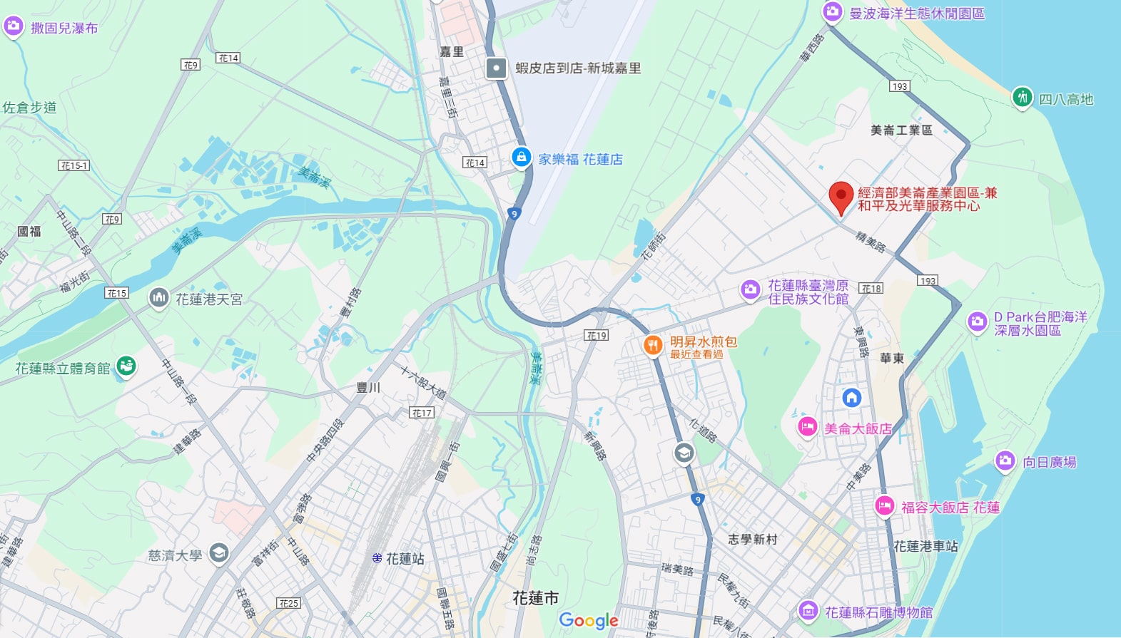 美崙產業園區地理位置圖