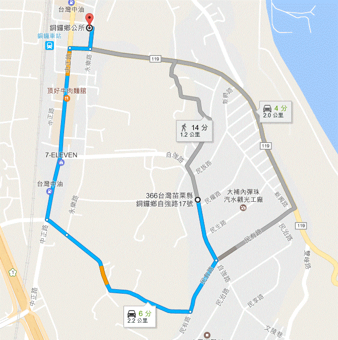 銅鑼產業園區自行開車交通路線圖