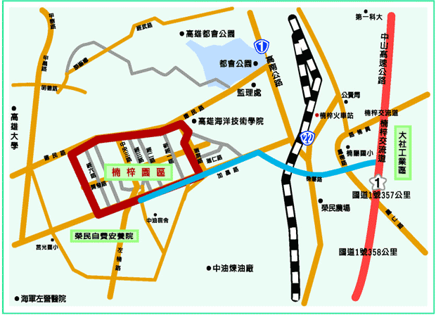 楠梓及第二園區交通路線圖